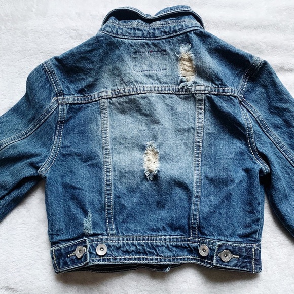 YMI Jean Jacket Cropped Distressed Size Jrs. M - Picture 4 of 8